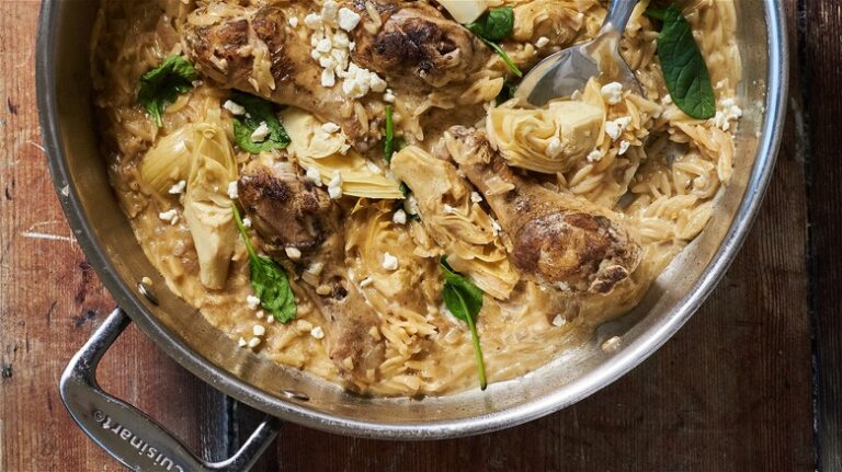 1-Pot Greek Chicken Drumsticks And Orzo Recipe