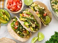 Cast Iron Charred Asparagus Tacos Recipe