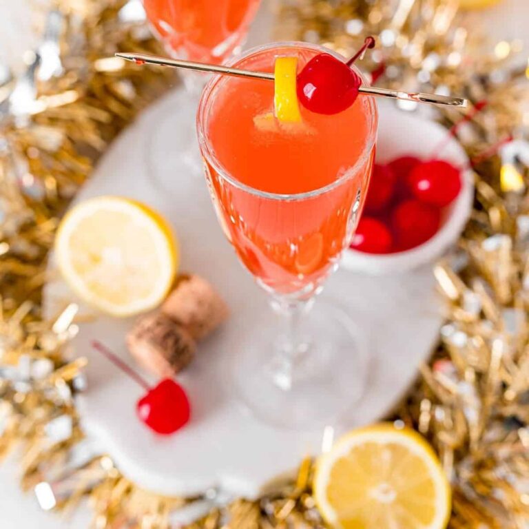 Cherry French 75 ��� sweet tart perfection!