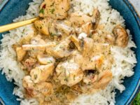 Chicken and Mushrooms in Creamy Dill Sauce