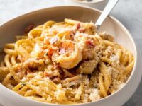 Chicken and Shrimp Carbonara | Better Than Olive Garden