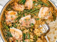 Coconut Chicken with Rice and Green Beans