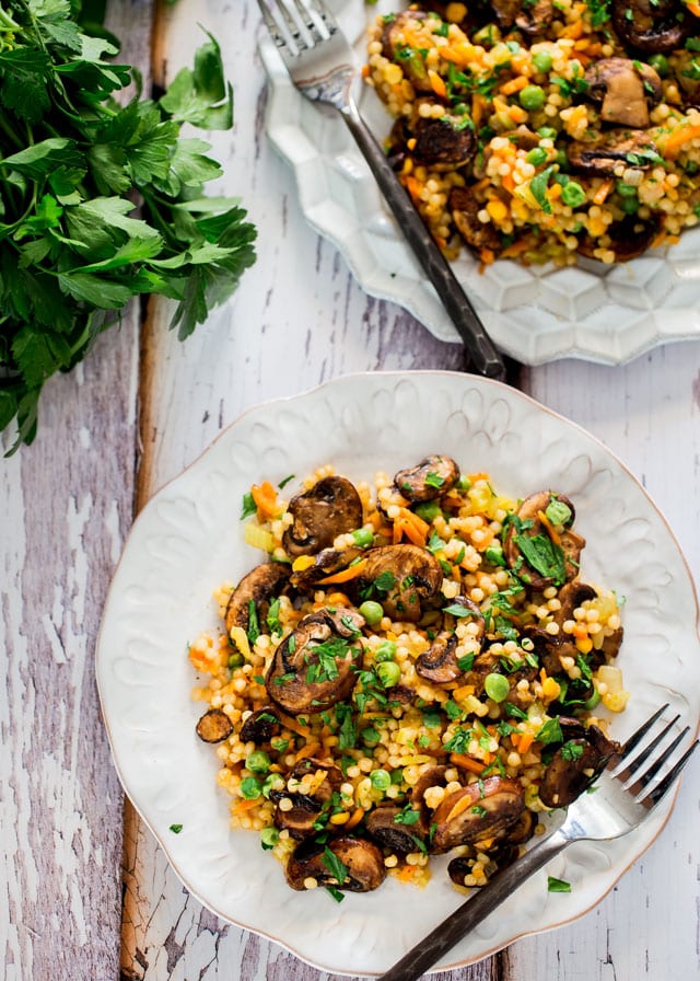 Couscous Pilaf with Sauteed Mushrooms