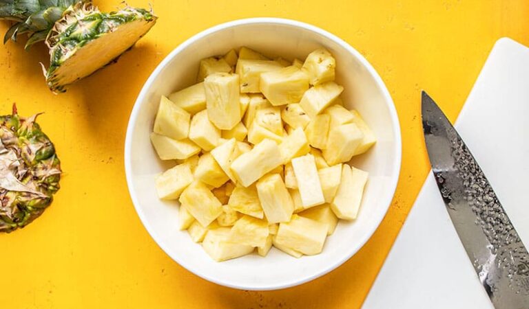 Cut and Frozen Pineapple