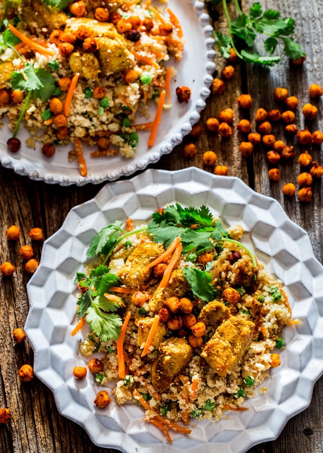 Indian Cauliflower Fried Rice with Chicken