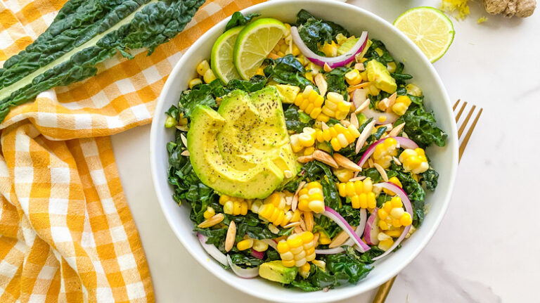 Kale And Corn Salad With Ginger-Lime Dressing Recipe