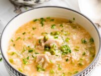 Lemon Chicken Soup With Rice And Peas