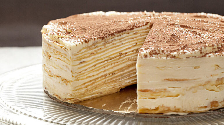 Mille-Crepe Tiramisu Birthday Cake Recipe
