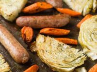 Sausage Sheet Pan Dinner with Cabbage and Carrots
