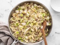 Saut��ed Beef Cabbage and Rice
