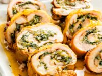 Spinach and Swiss Cheese Stuffed Chicken Thighs
