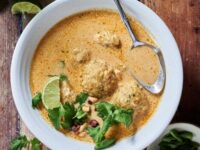 Thai Chicken Meatball Tom Kha Recipe