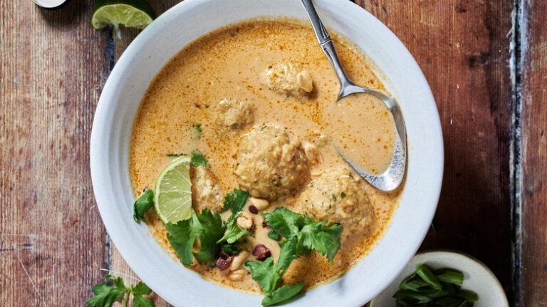 Thai Chicken Meatball Tom Kha Recipe
