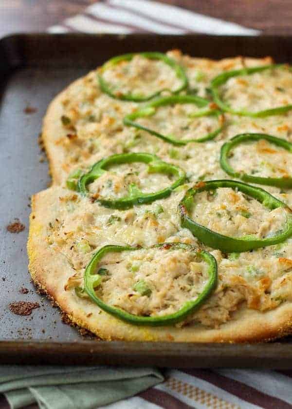 Tuna Pizza with Green Peppers